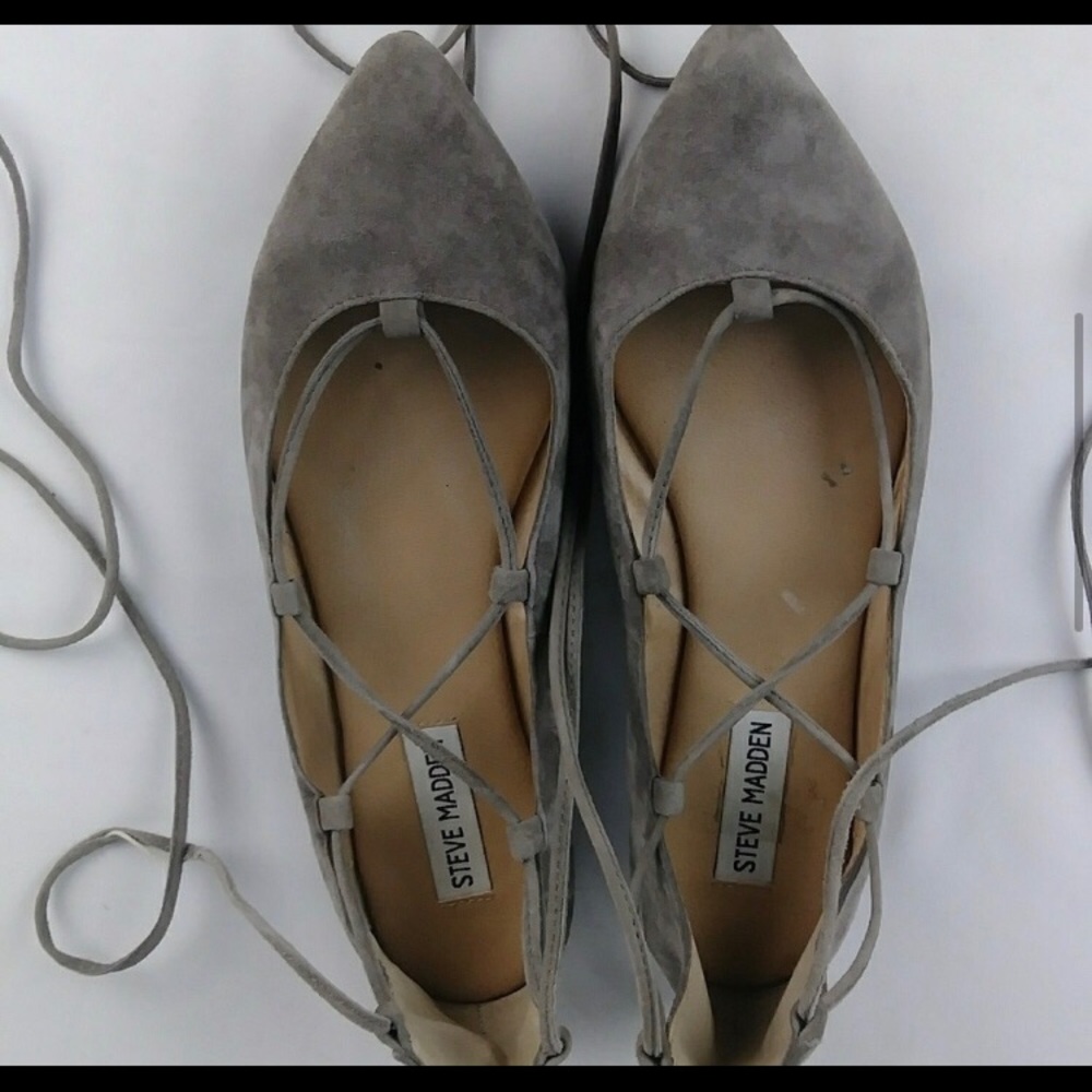Steve Madden Sexy Ankle Tie Suede Flats